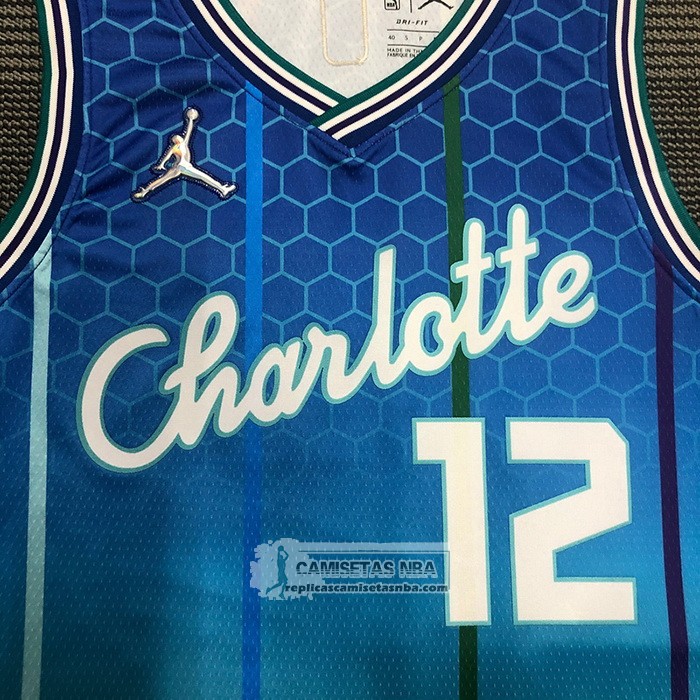 Camiseta Charlotte Hornets Kelly Oubre JR. NO 12 Ciudad 2021-22 Azul